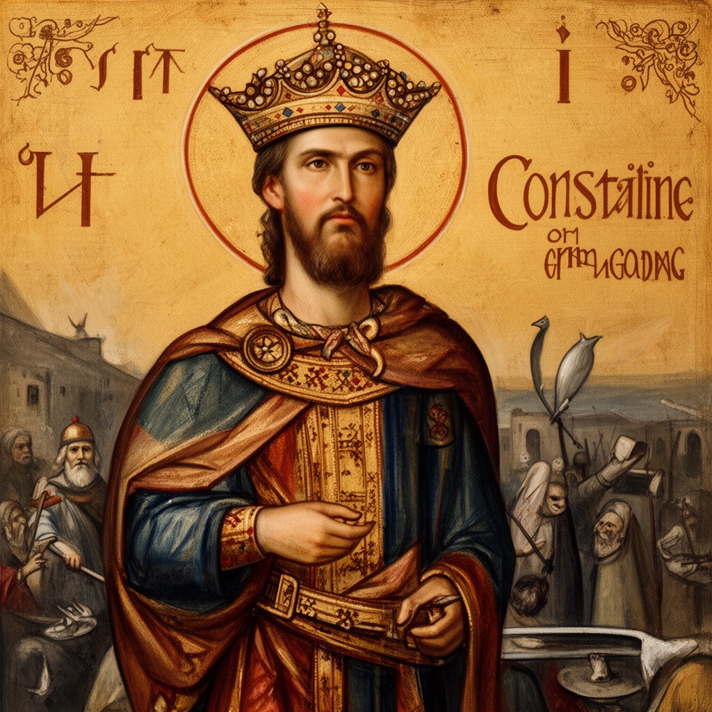 AI-generated illustration of Emperor Constantine IV