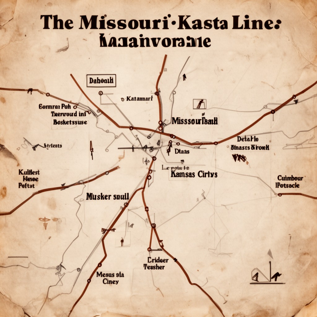 AI-generated illustration of Missouri–Kansas state line
