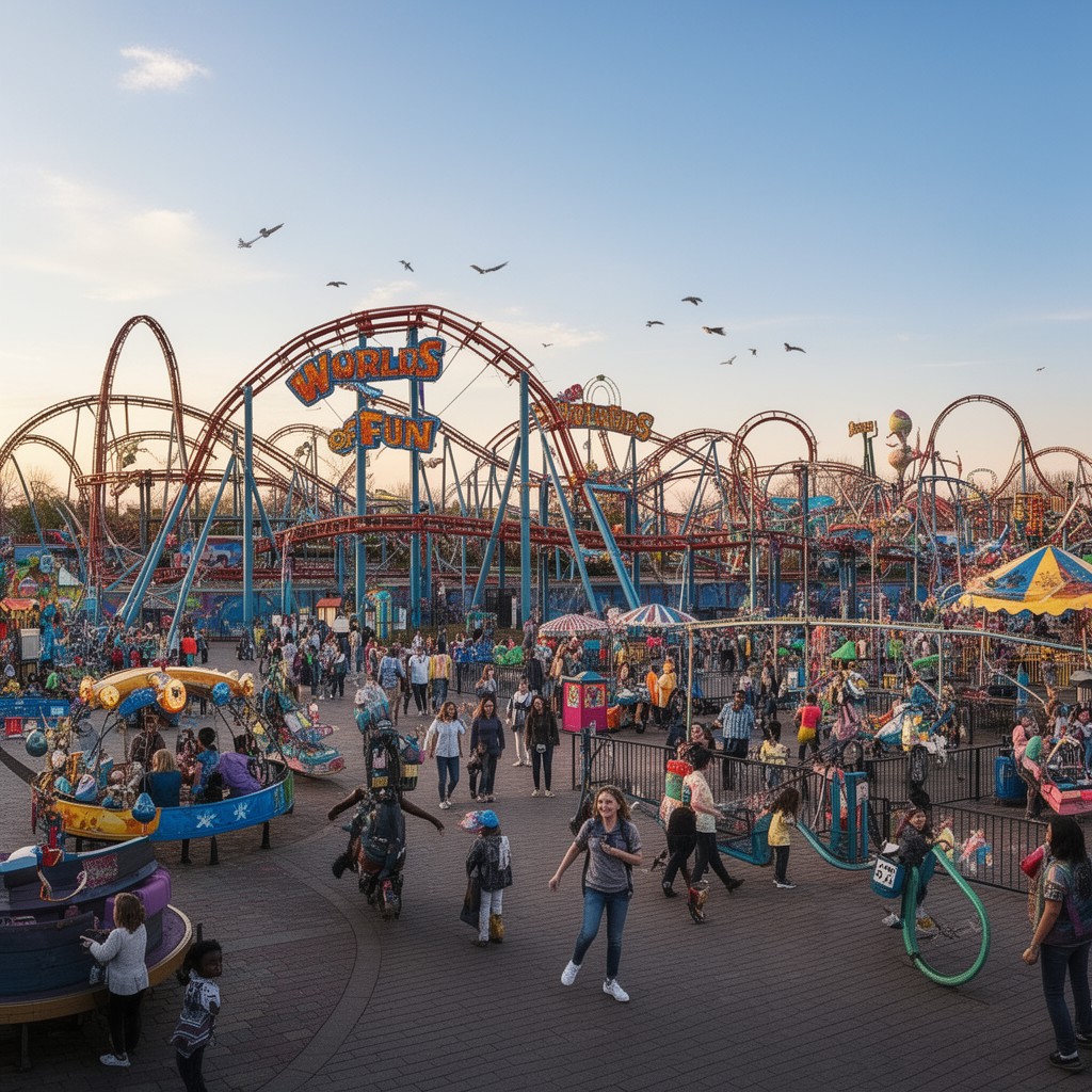 AI-generated illustration of Worlds of Fun