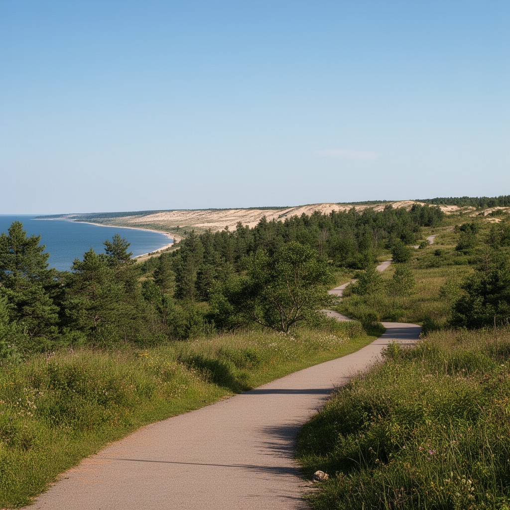 AI-generated illustration of Sleeping Bear Heritage Trail