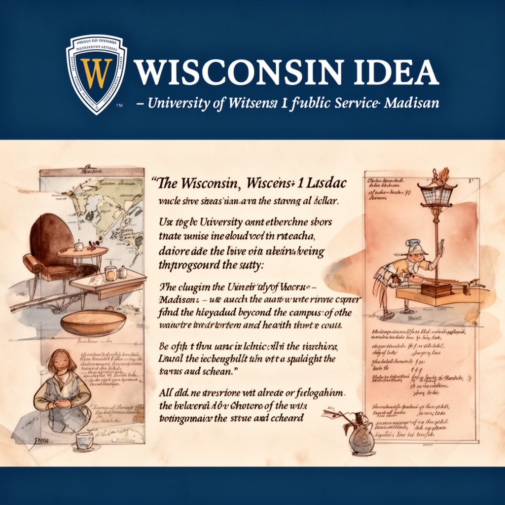 AI-generated illustration of Wisconsin Idea public service mission