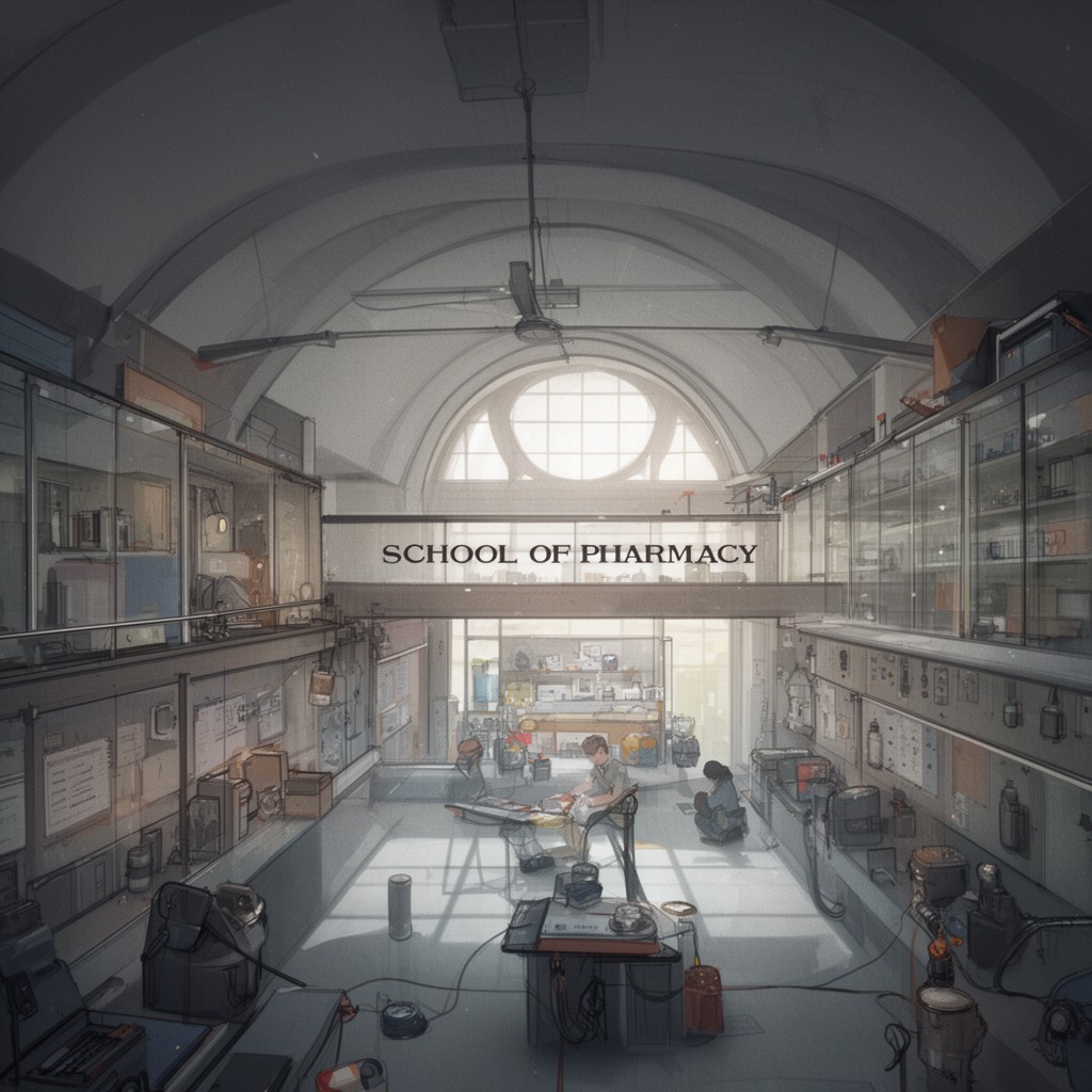AI-generated illustration of School of Pharmacy
