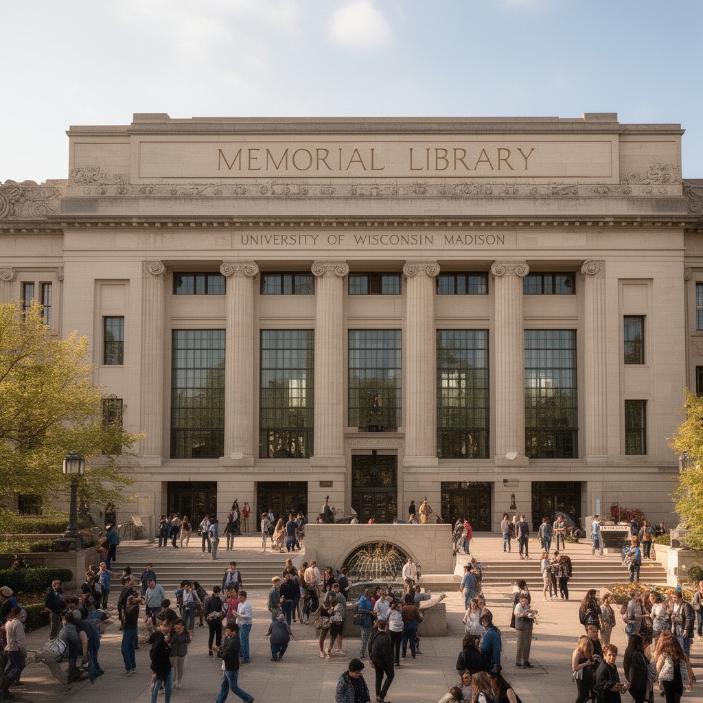 AI-generated illustration of Memorial Library