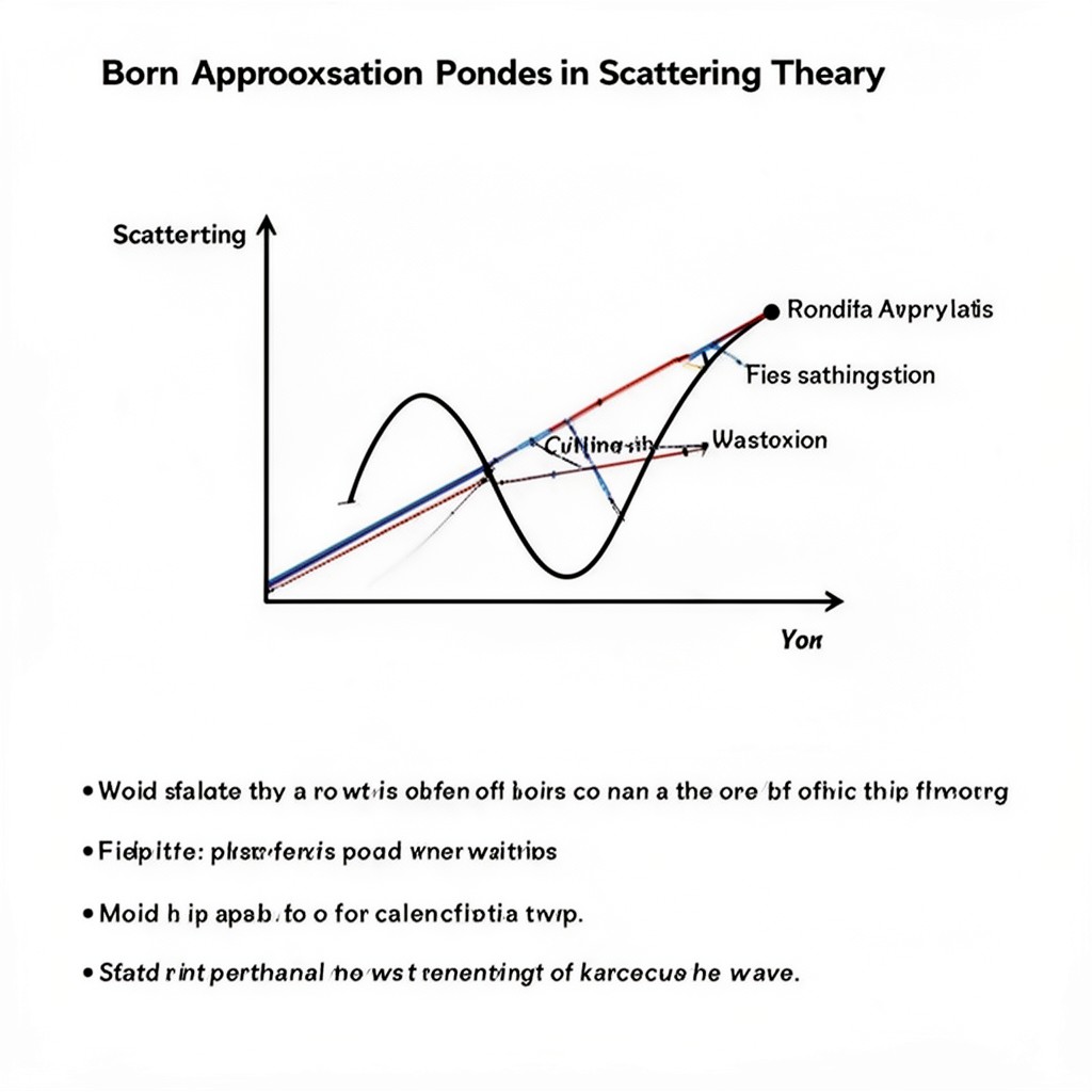 AI-generated illustration of Born approximation in scattering theory
