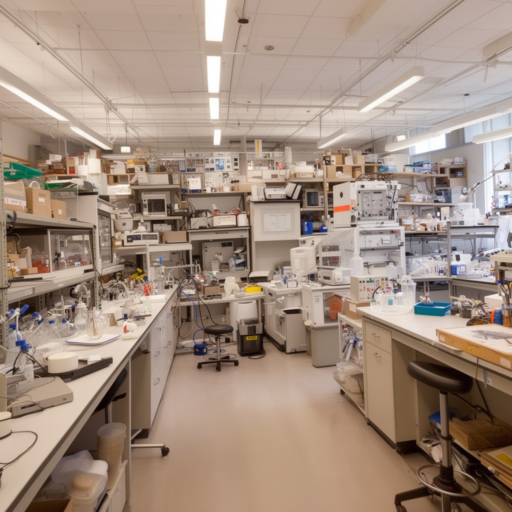 AI-generated illustration of Yale Department of Molecular, Cellular and Developmental Biology facilities