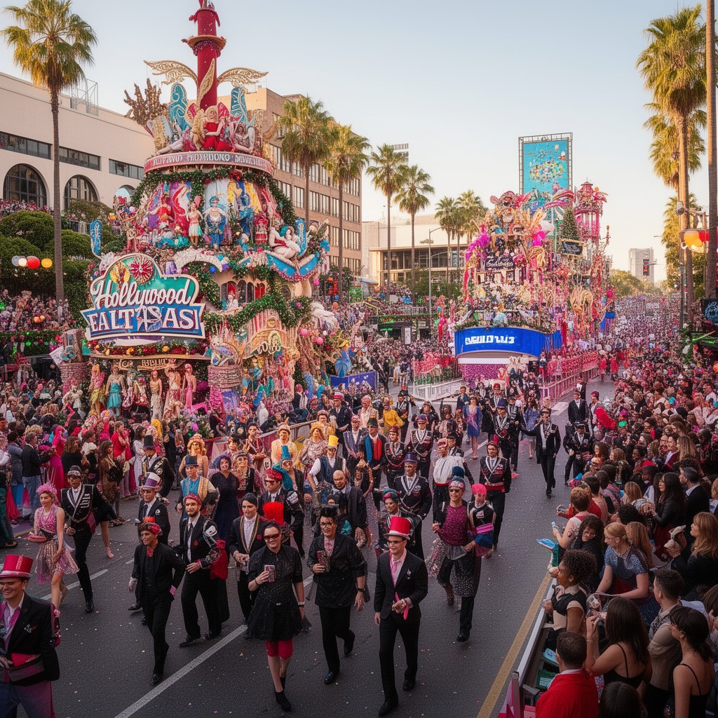 AI-generated illustration of Hollywood Christmas Parade