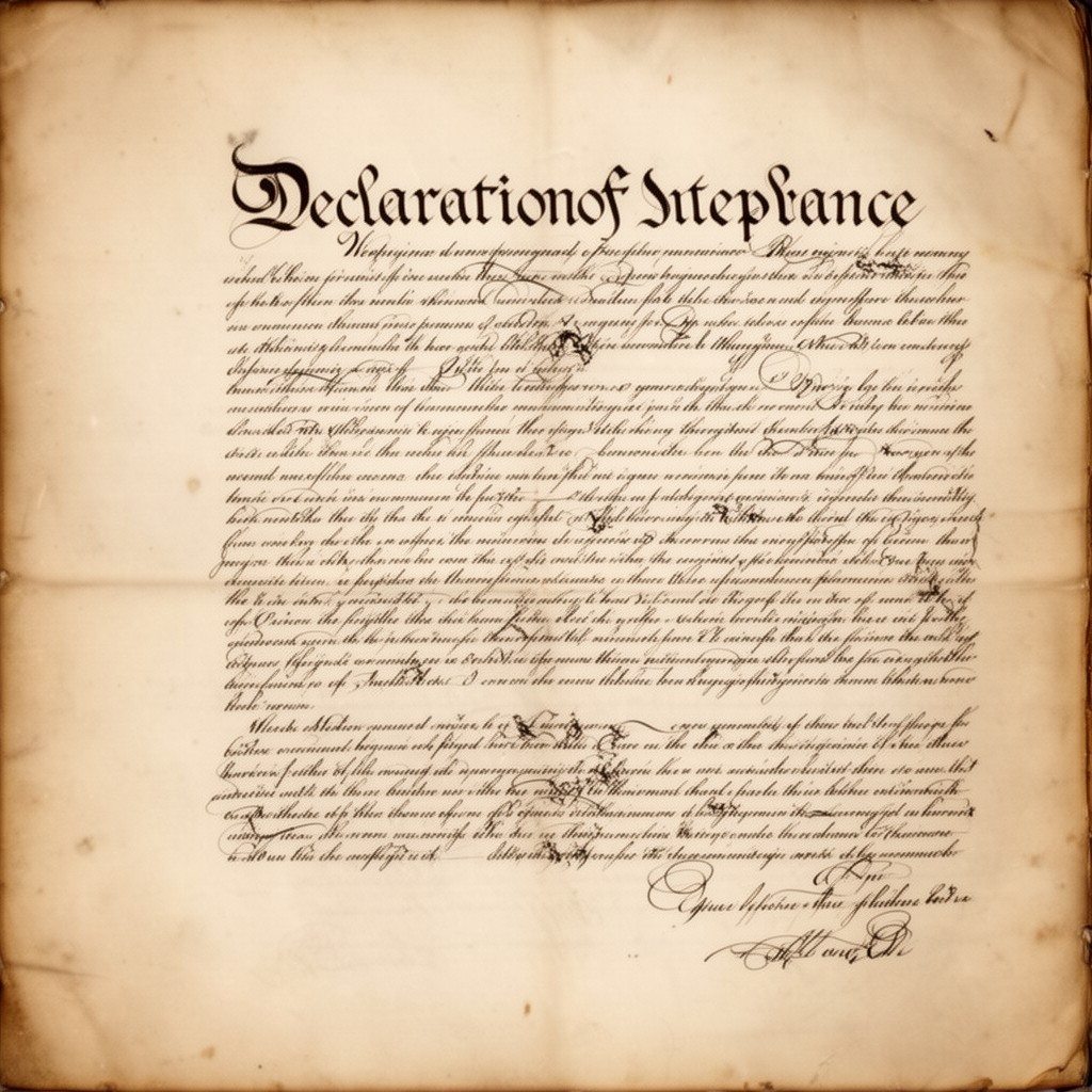 AI-generated illustration of declaration of independence in 1912