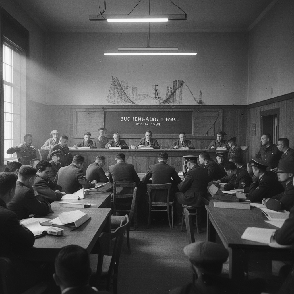 AI-generated illustration of Buchenwald Trial