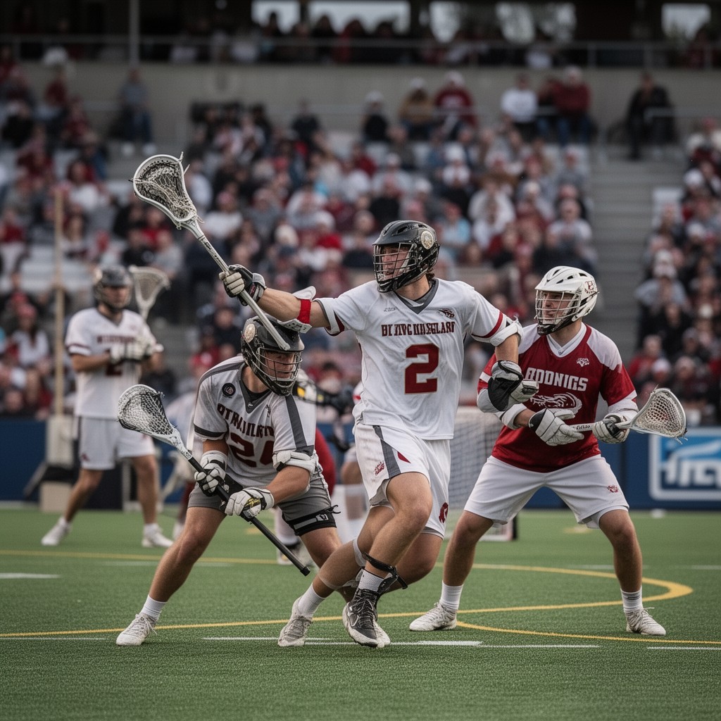 AI-generated illustration of NCAA men’s lacrosse