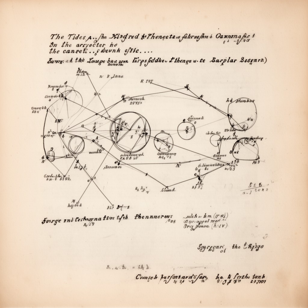AI-generated illustration of The Tides and Kindred Phenomena in the Solar System