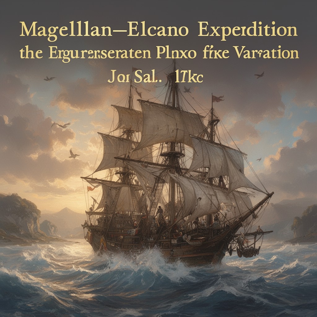 AI-generated illustration of Magellan–Elcano expedition