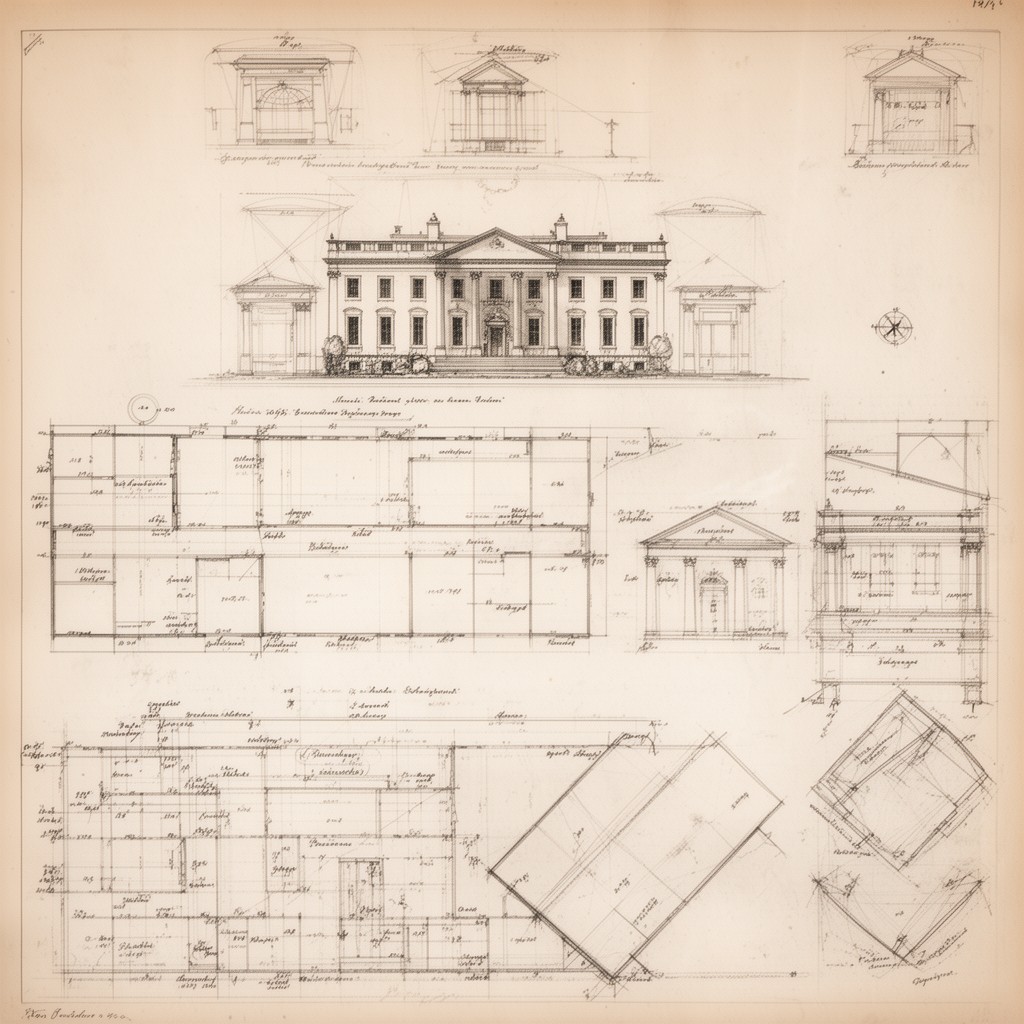 AI-generated illustration of President's House (original design)