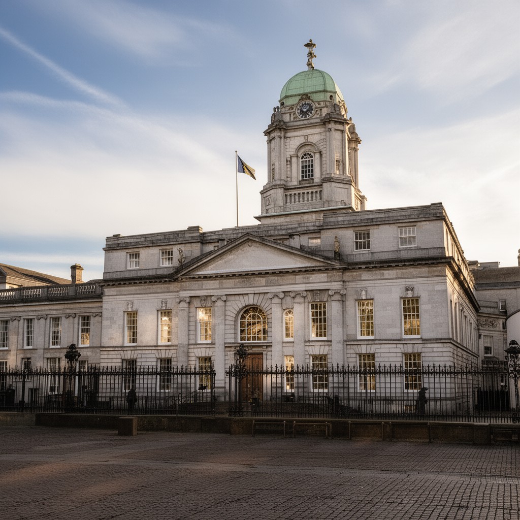 AI-generated illustration of Leinster House, Dublin