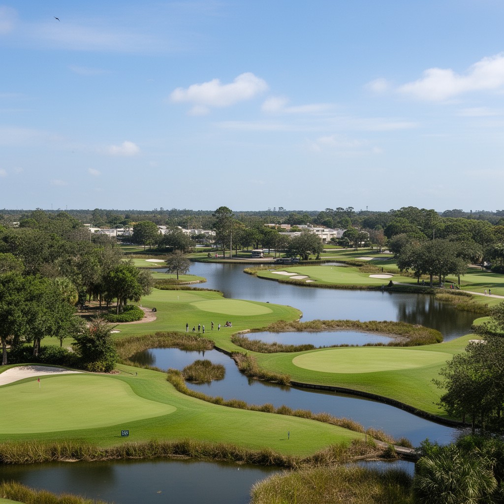 AI-generated illustration of Disney's Lake Buena Vista Golf Course