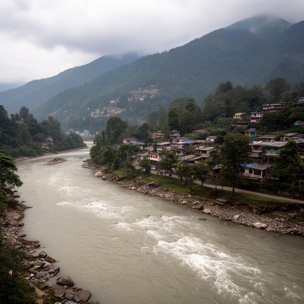 AI-generated illustration of Koshi River