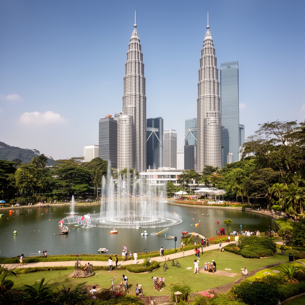 AI-generated illustration of KLCC Park