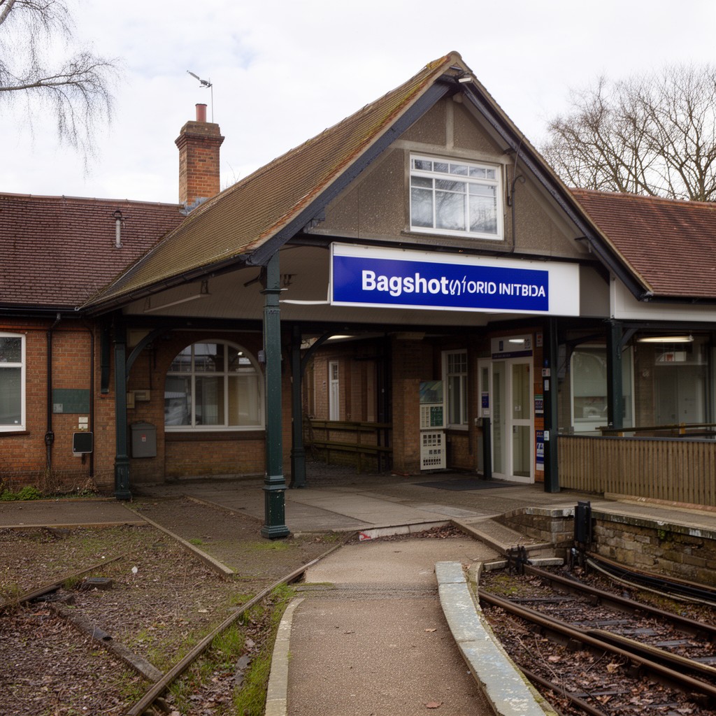 AI-generated illustration of Bagshot railway station