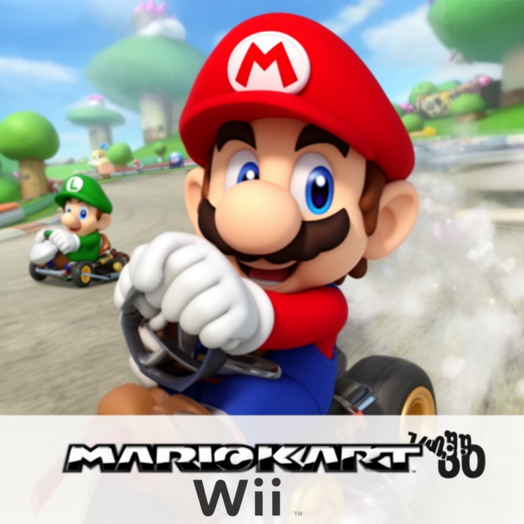 AI-generated illustration of Mario Kart Wii
