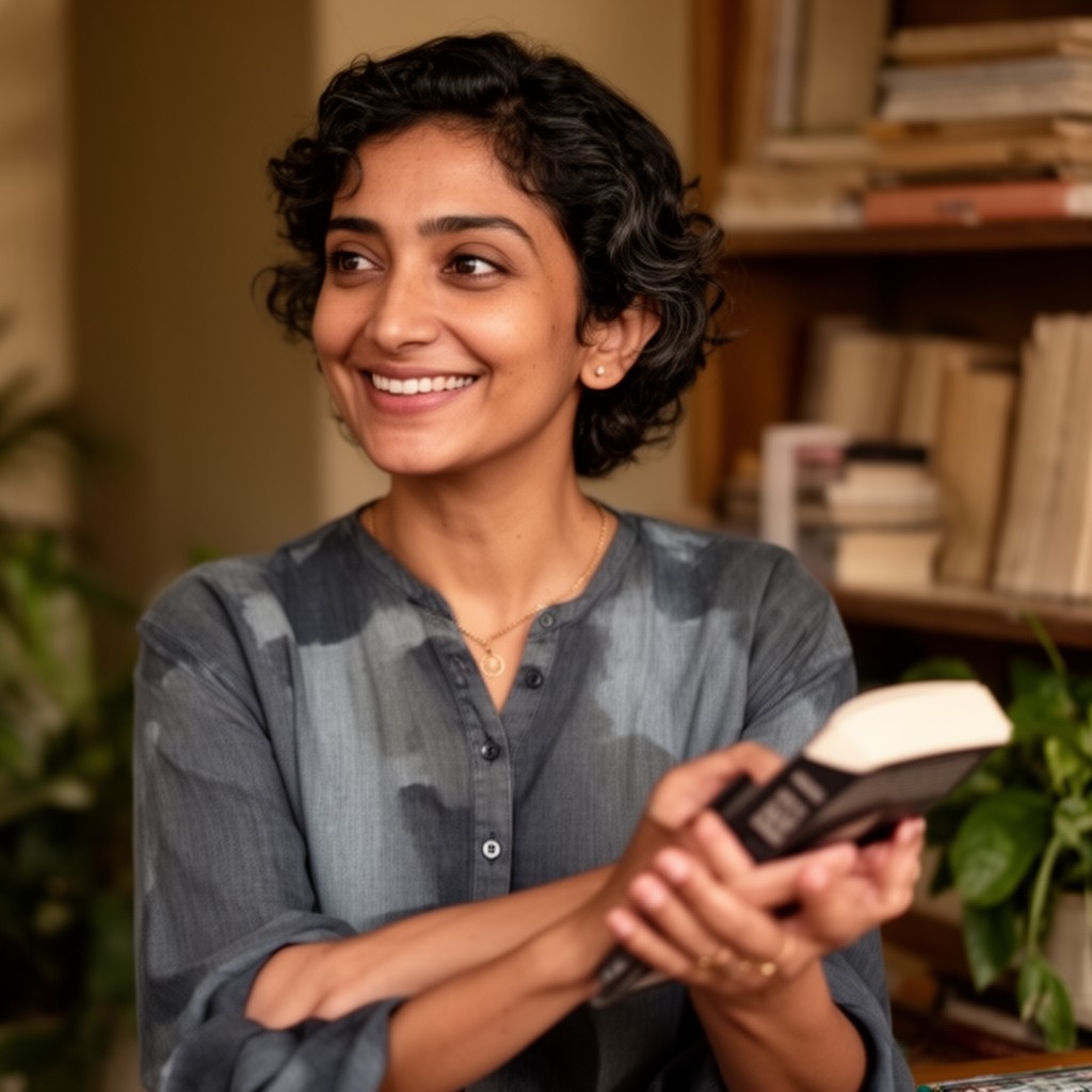 AI-generated illustration of Arundhati Roy