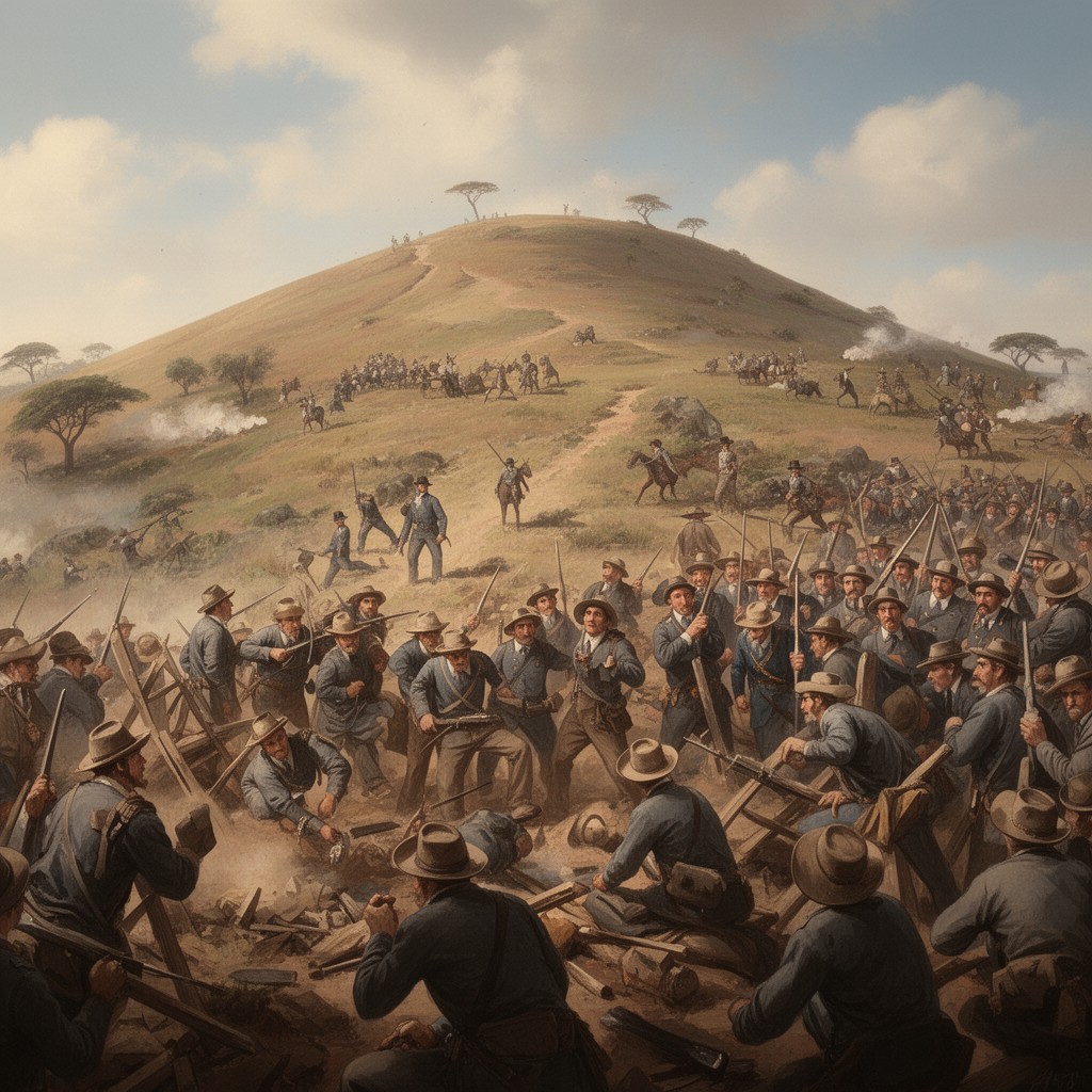 AI-generated illustration of Battle of Majuba Hill