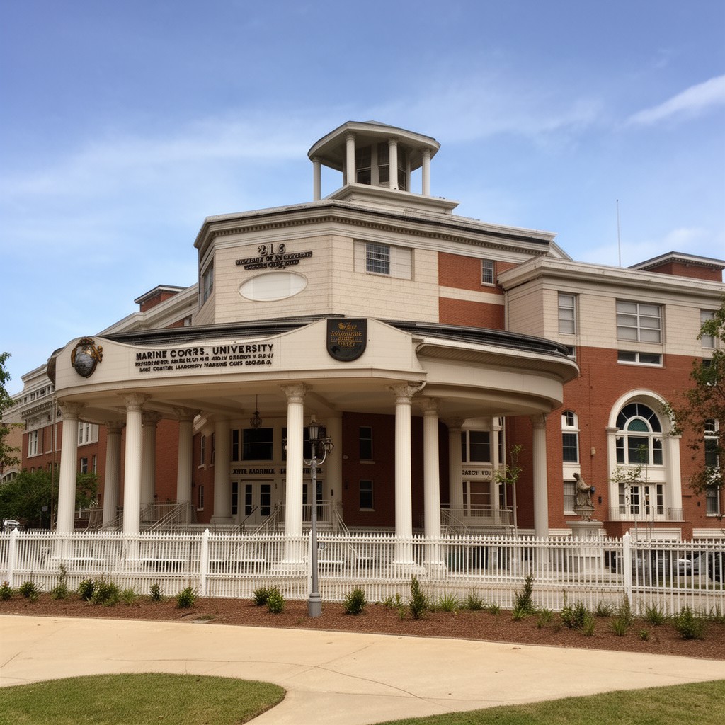 AI-generated illustration of Marine Corps University