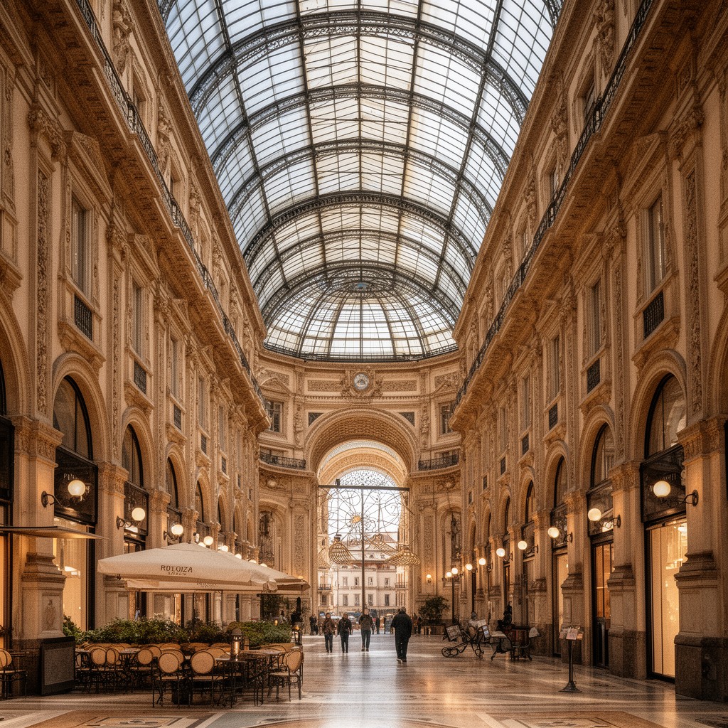 AI-generated illustration of Galleria Vittorio Emanuele II