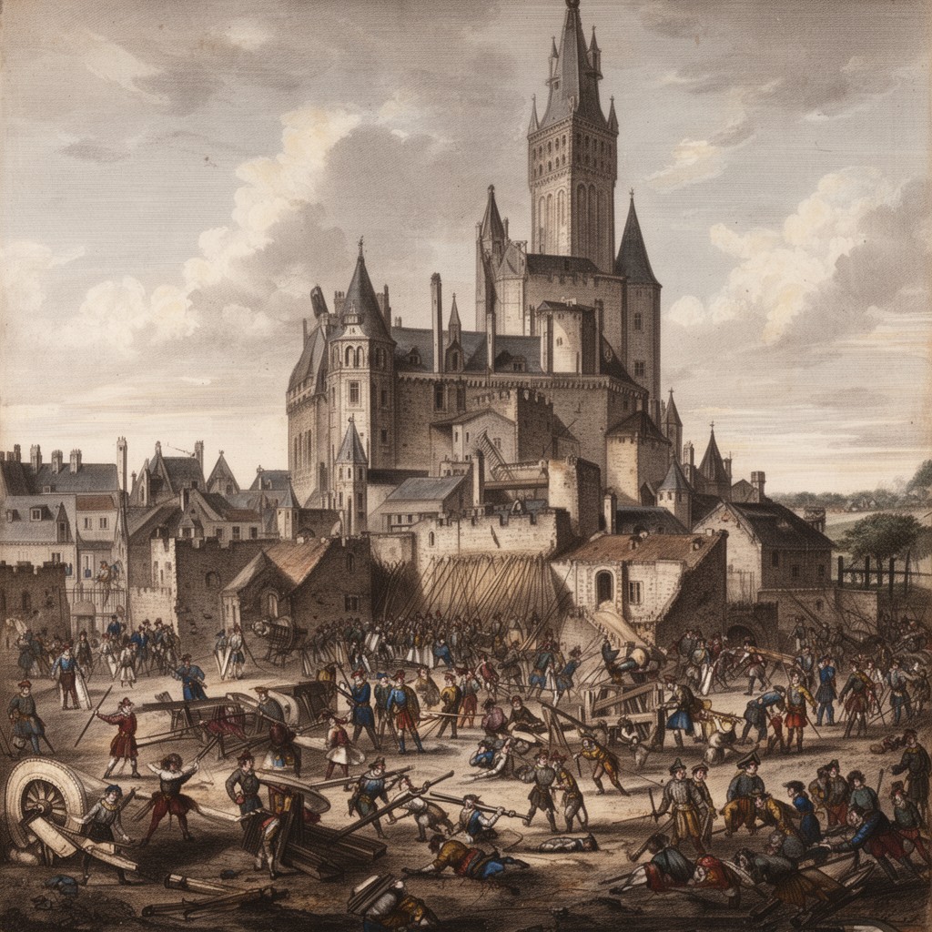 AI-generated illustration of siege of Maastricht (1632)