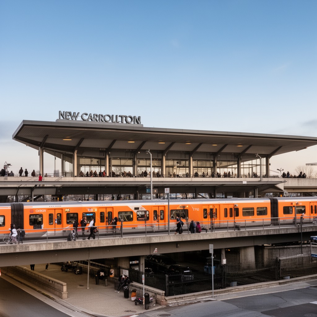AI-generated illustration of New Carrollton station