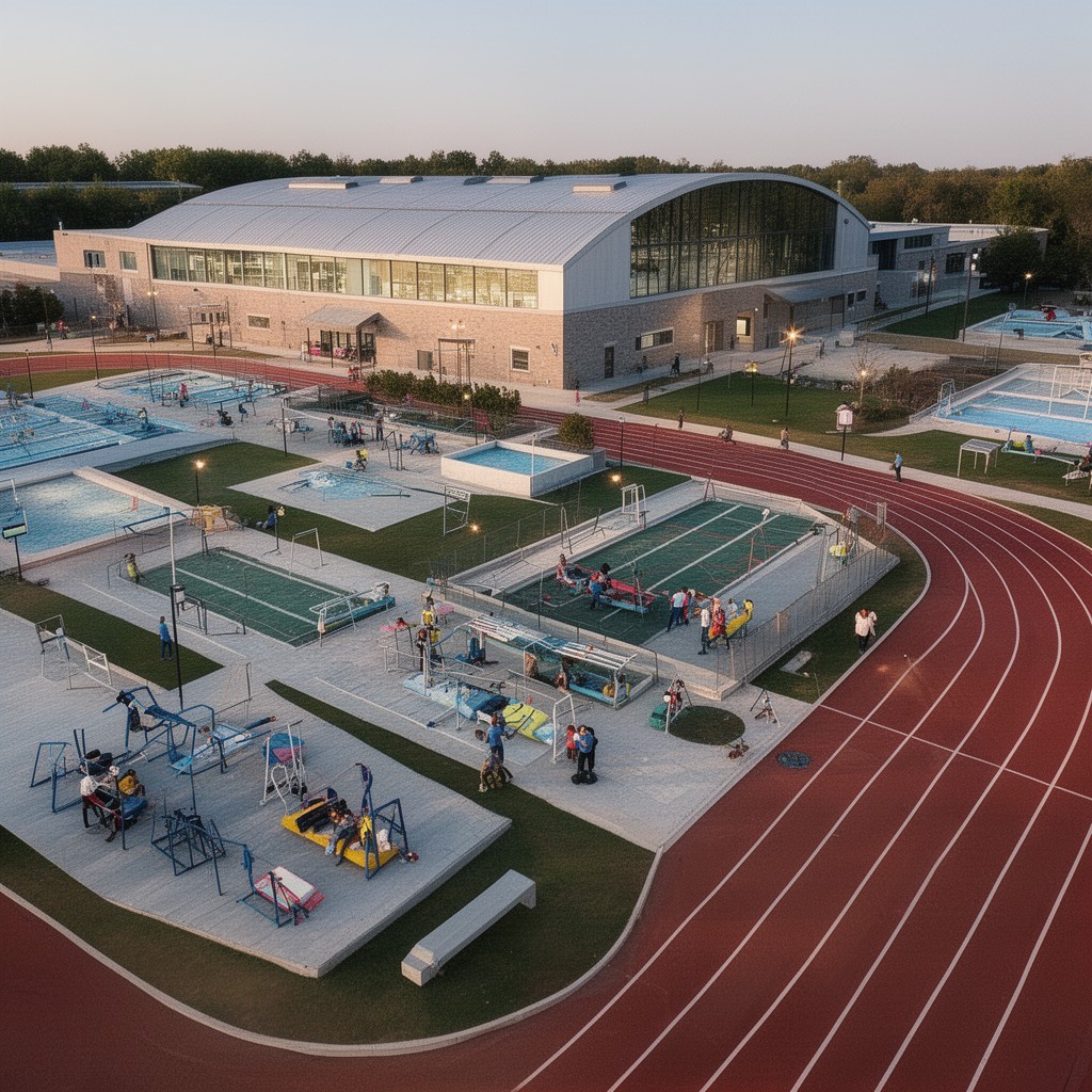 AI-generated illustration of Prince George's Sports & Learning Complex