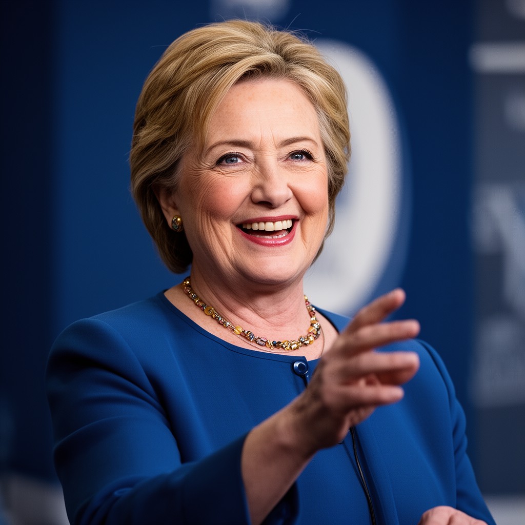 AI-generated illustration of Hillary Clinton