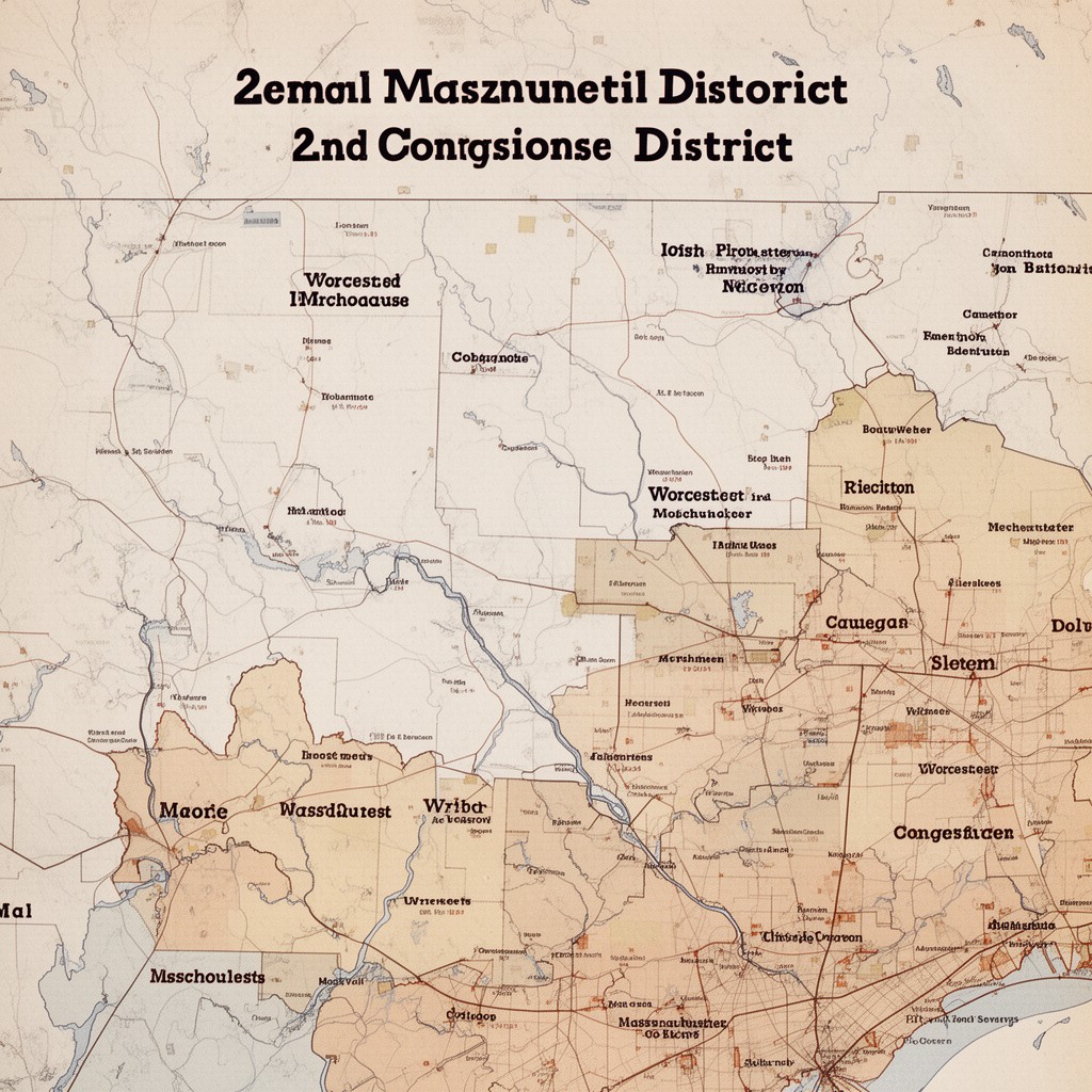 AI-generated illustration of Massachusetts 2nd congressional district
