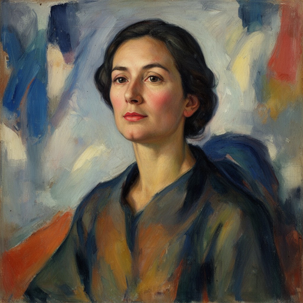 AI-generated illustration of Gabriele Münter