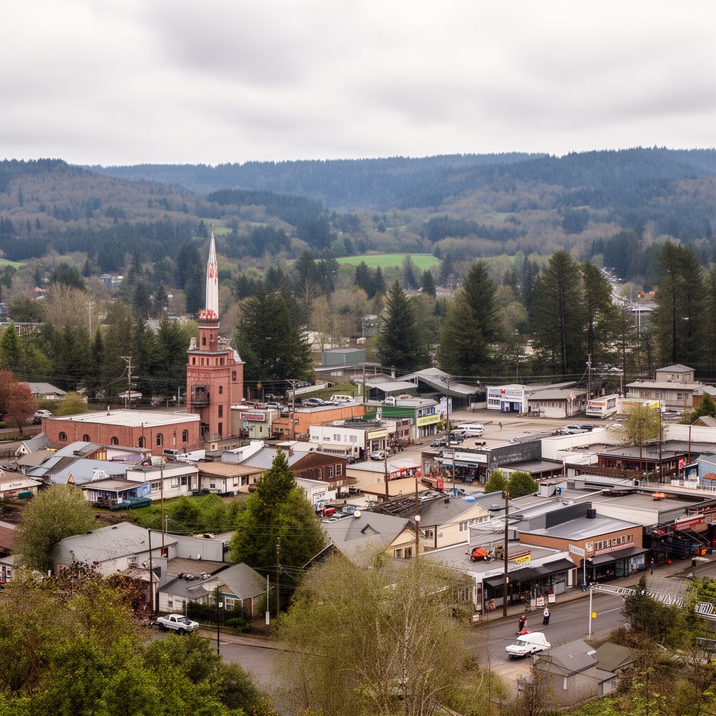 AI-generated illustration of Philomath, Oregon