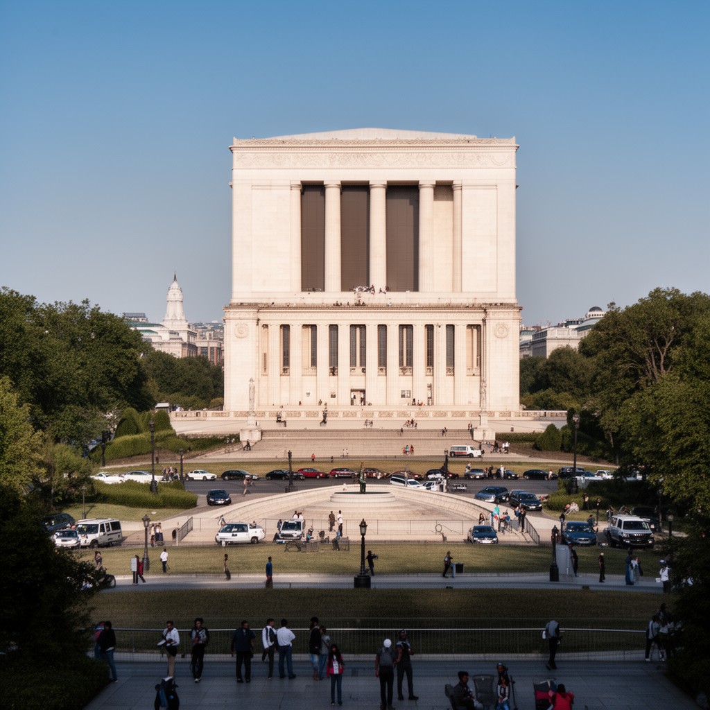 AI-generated illustration of Lincoln Memorial Circle