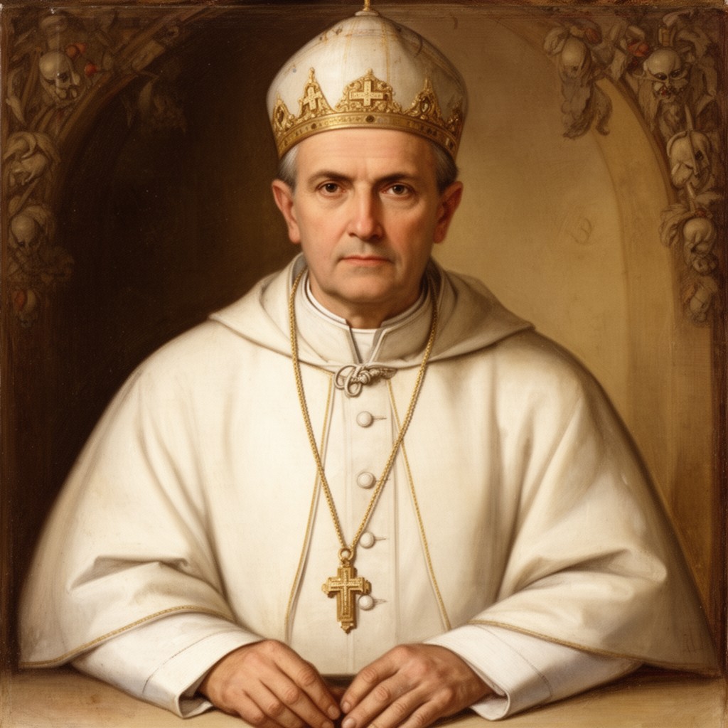 AI-generated illustration of Pope Honorius I (posthumously)
