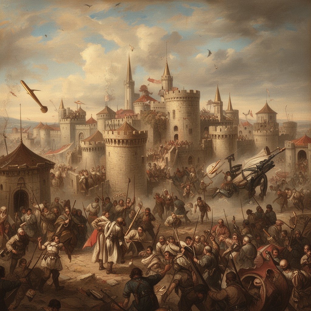 AI-generated illustration of Fall of Constantinople 1453 AD