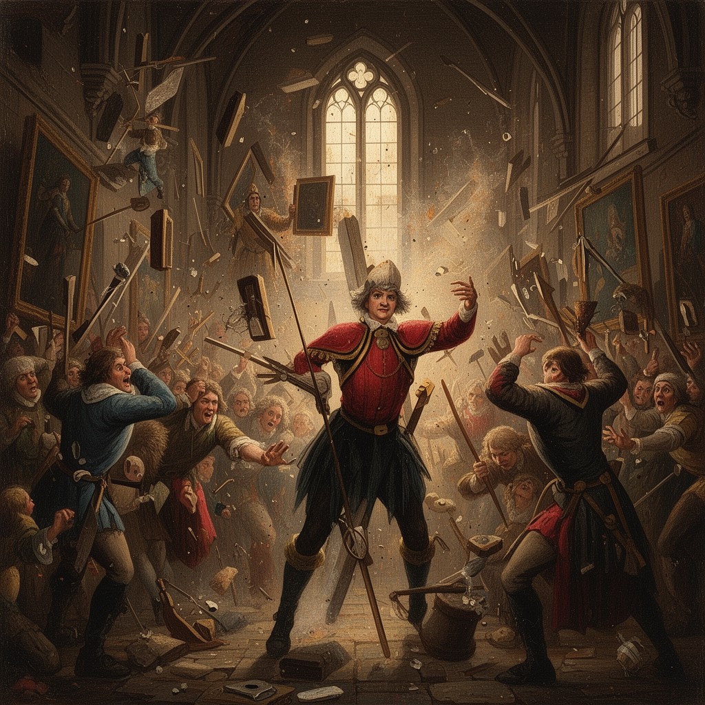 AI-generated illustration of Iconoclastic Fury of 1566