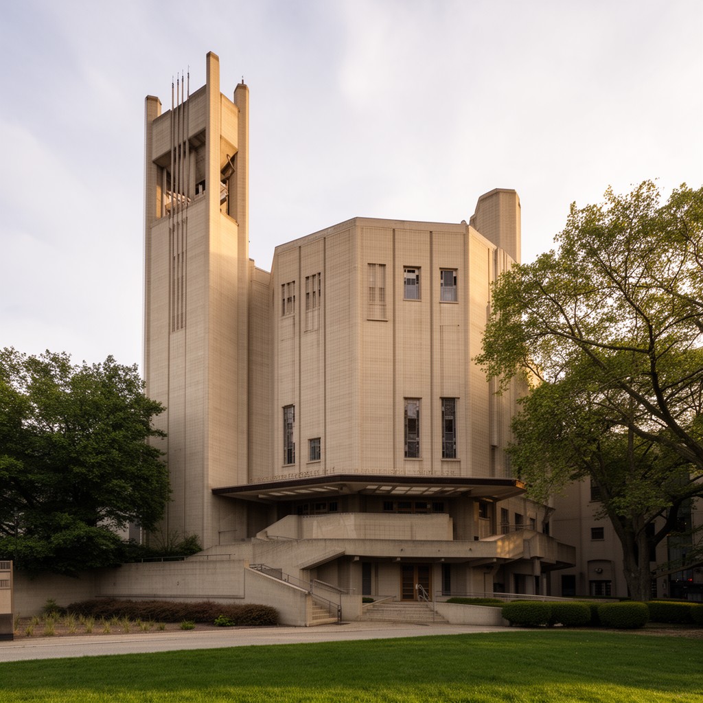AI-generated illustration of First Presbyterian Church, Stamford, Connecticut