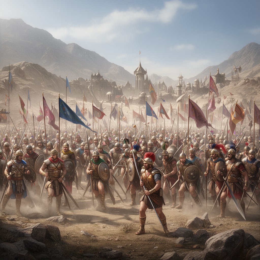 AI-generated illustration of army of Cyrus the Younger