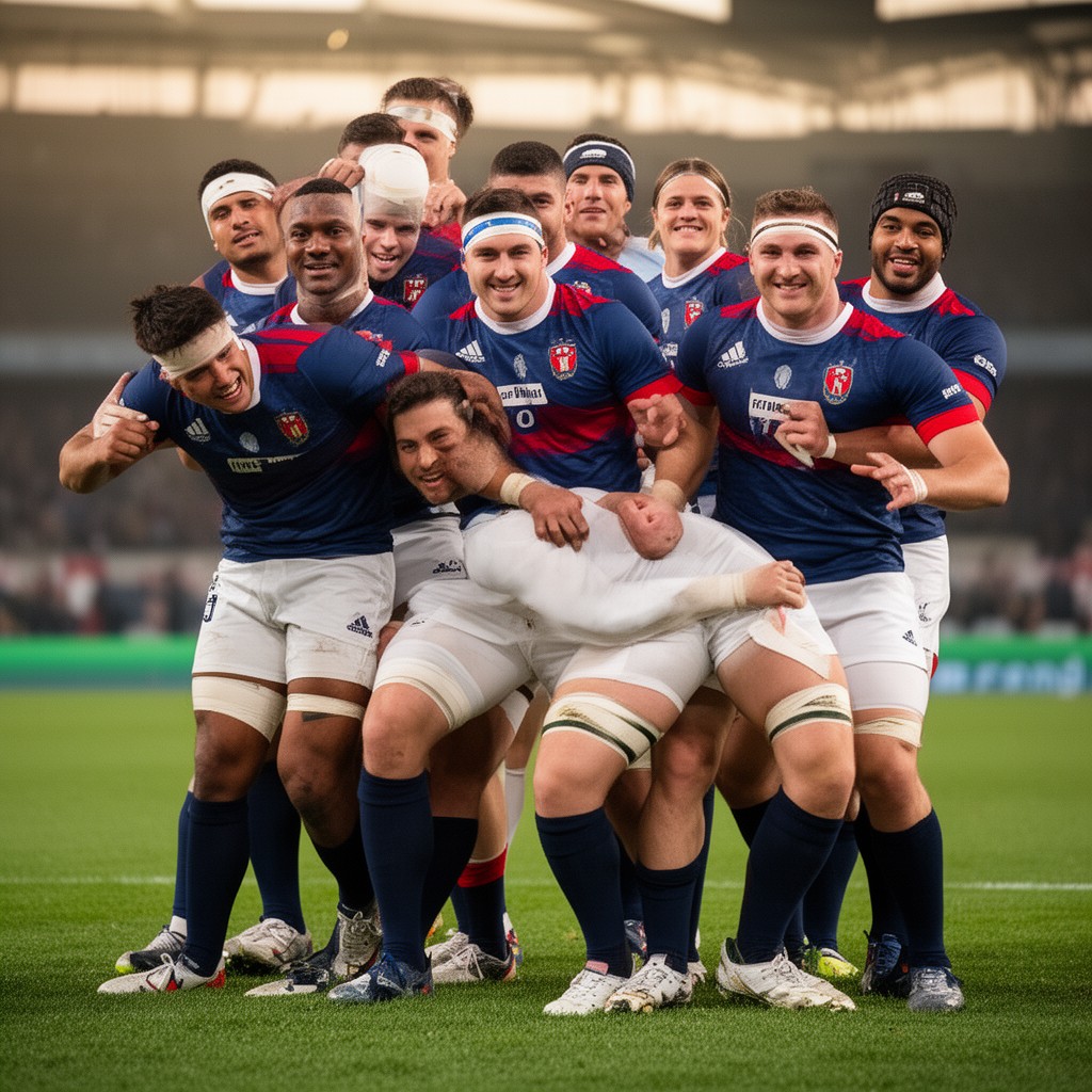 AI-generated illustration of France national rugby union team