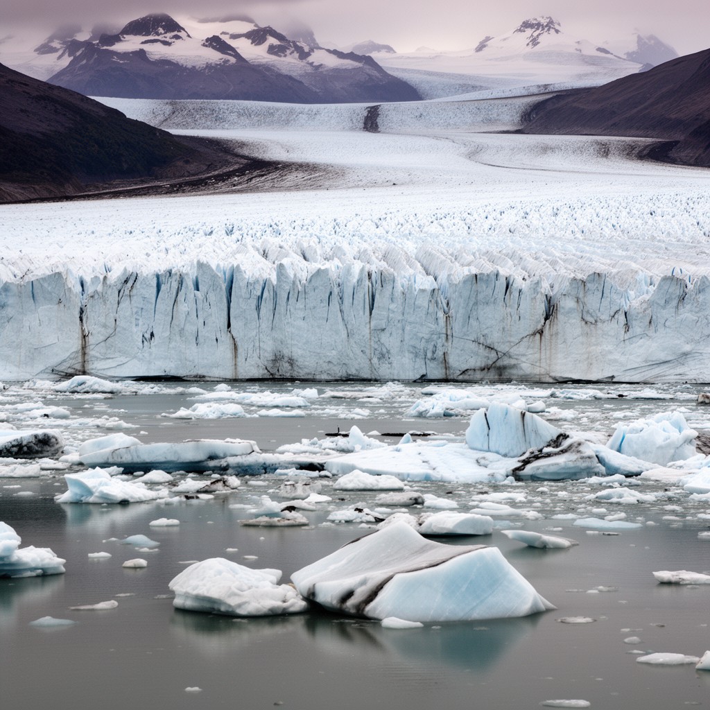 AI-generated illustration of San Rafael Glacier