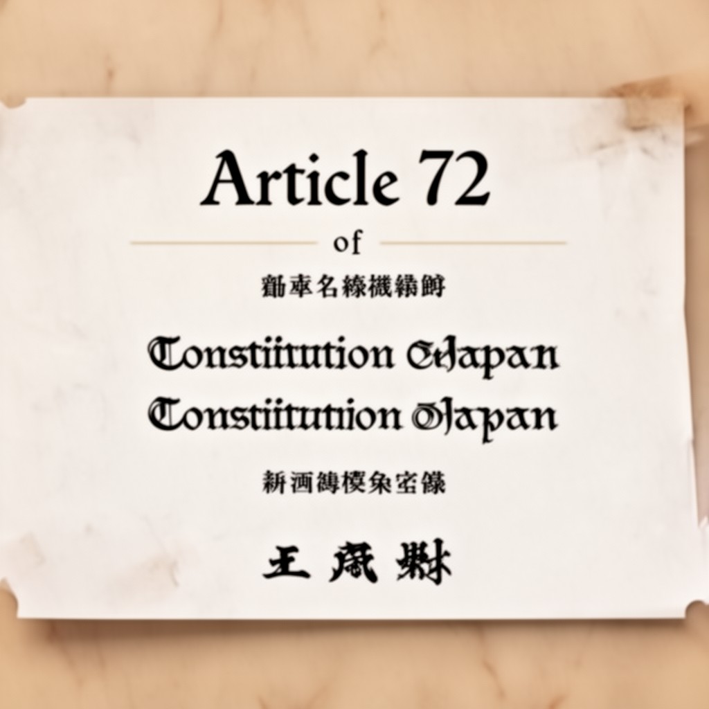 AI-generated illustration of Article 72 of the Constitution of Japan