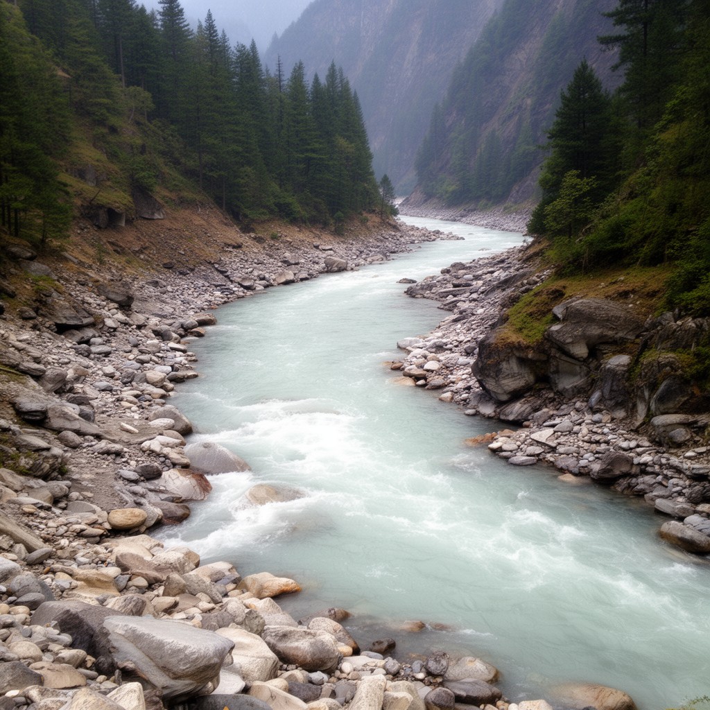 AI-generated illustration of Gandaki River