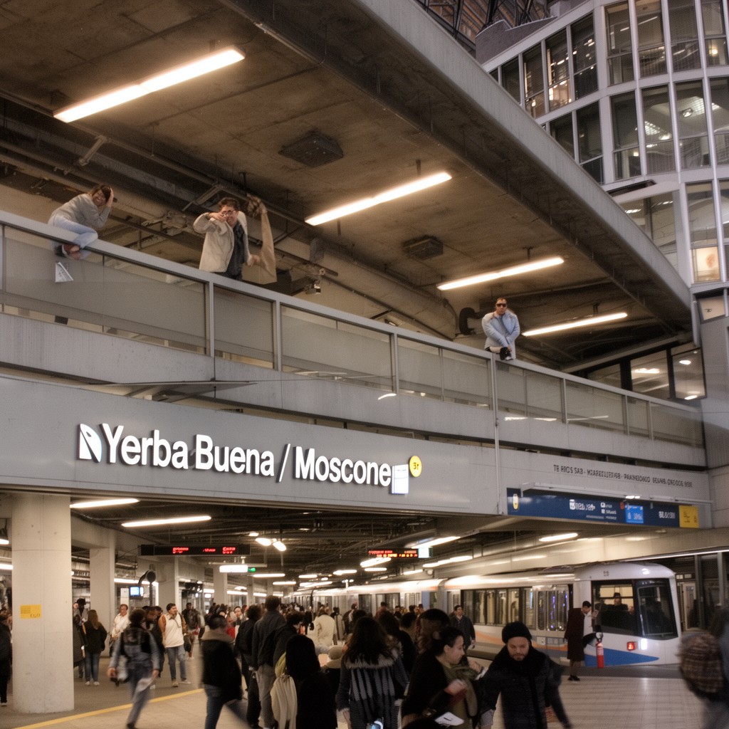 AI-generated illustration of Yerba Buena/Moscone station