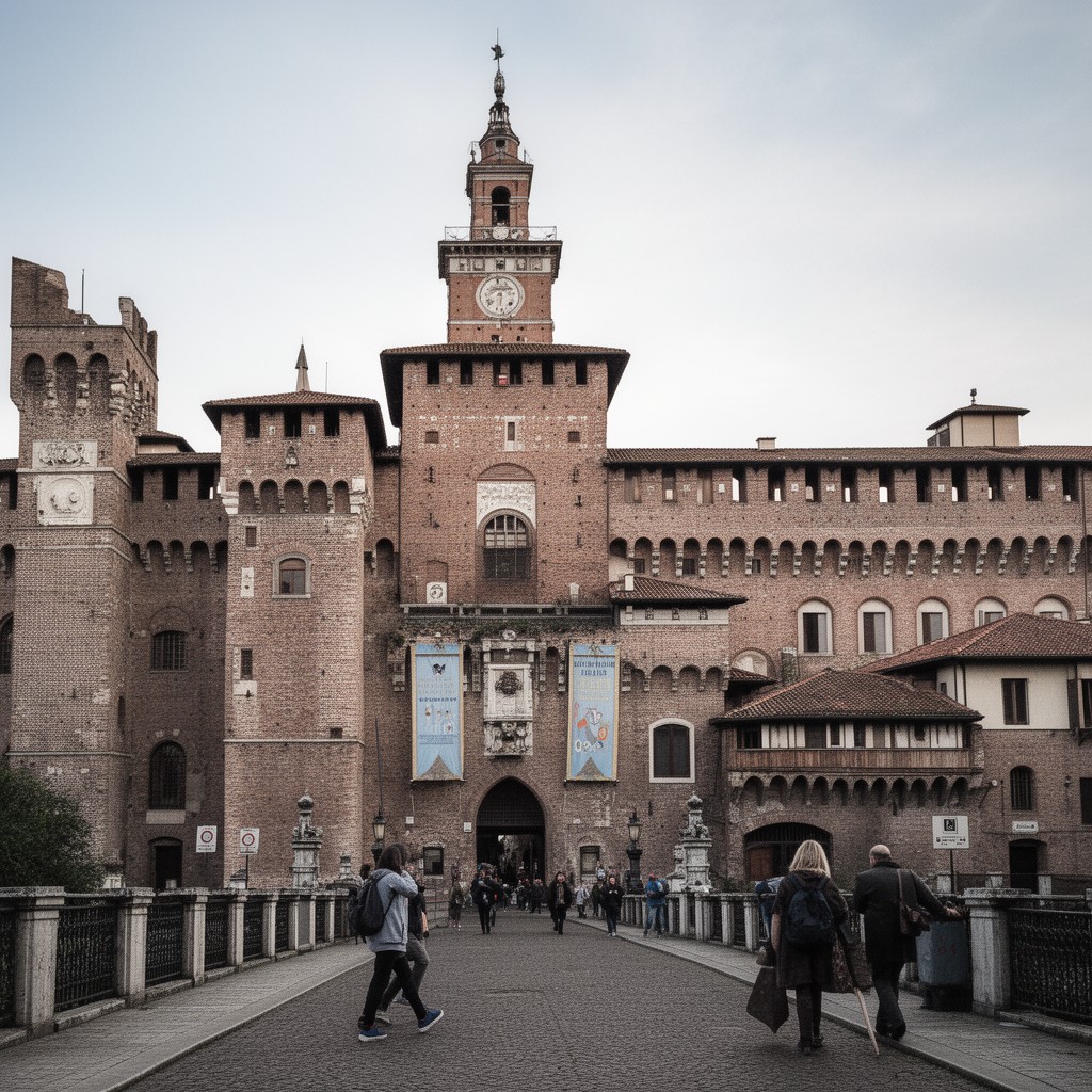 AI-generated illustration of Sforza Castle