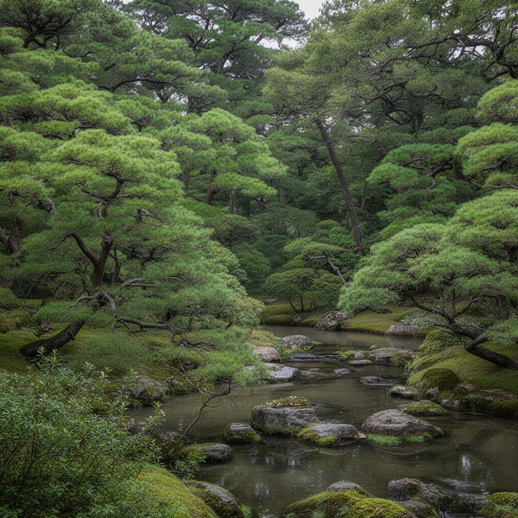 AI-generated illustration of Fukiage Garden