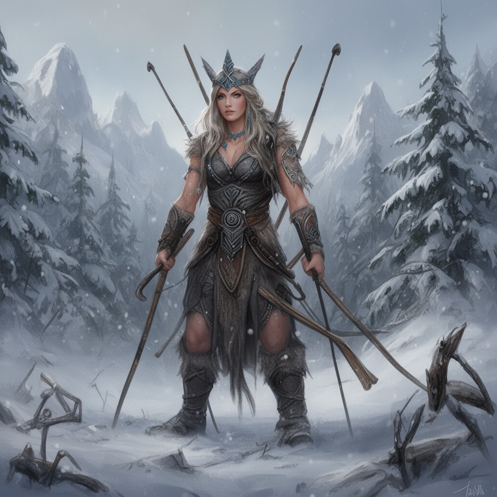 AI-generated illustration of Skadi