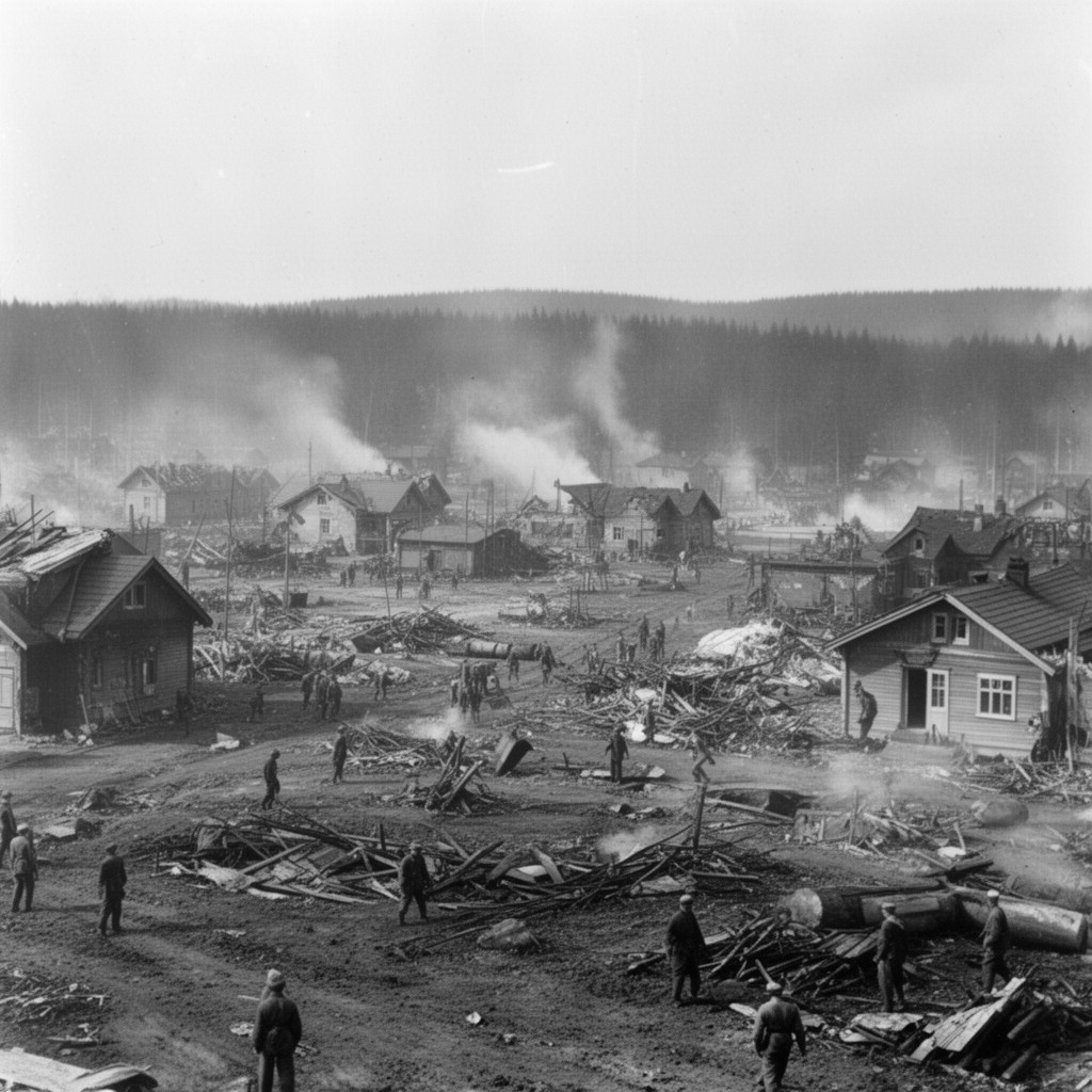 AI-generated illustration of Battle of Rovaniemi