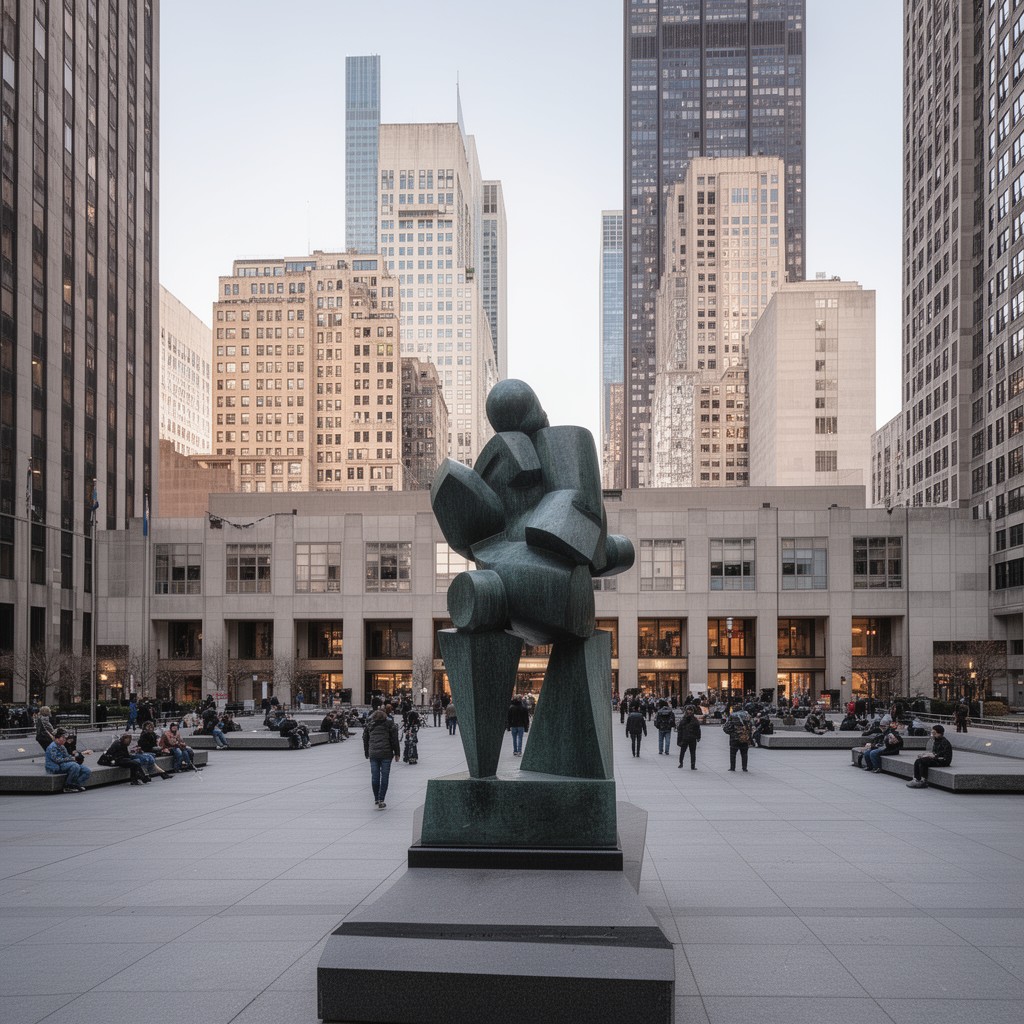AI-generated illustration of Daley Plaza