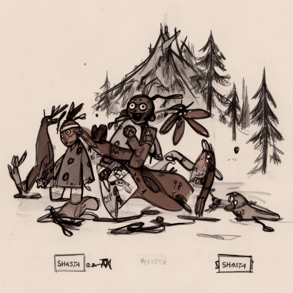 AI-generated illustration of Shasta language